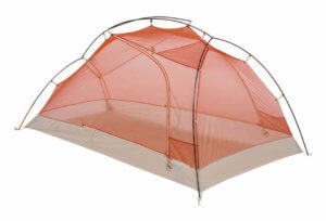 This best backpacking tent image shows the Big Agnes Copper Spur 2 Platinum 2-person tent without a rain fly