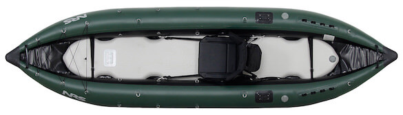 This fishing gift idea shows the top view the NRS Pike Inflatable Fishing Kayak.