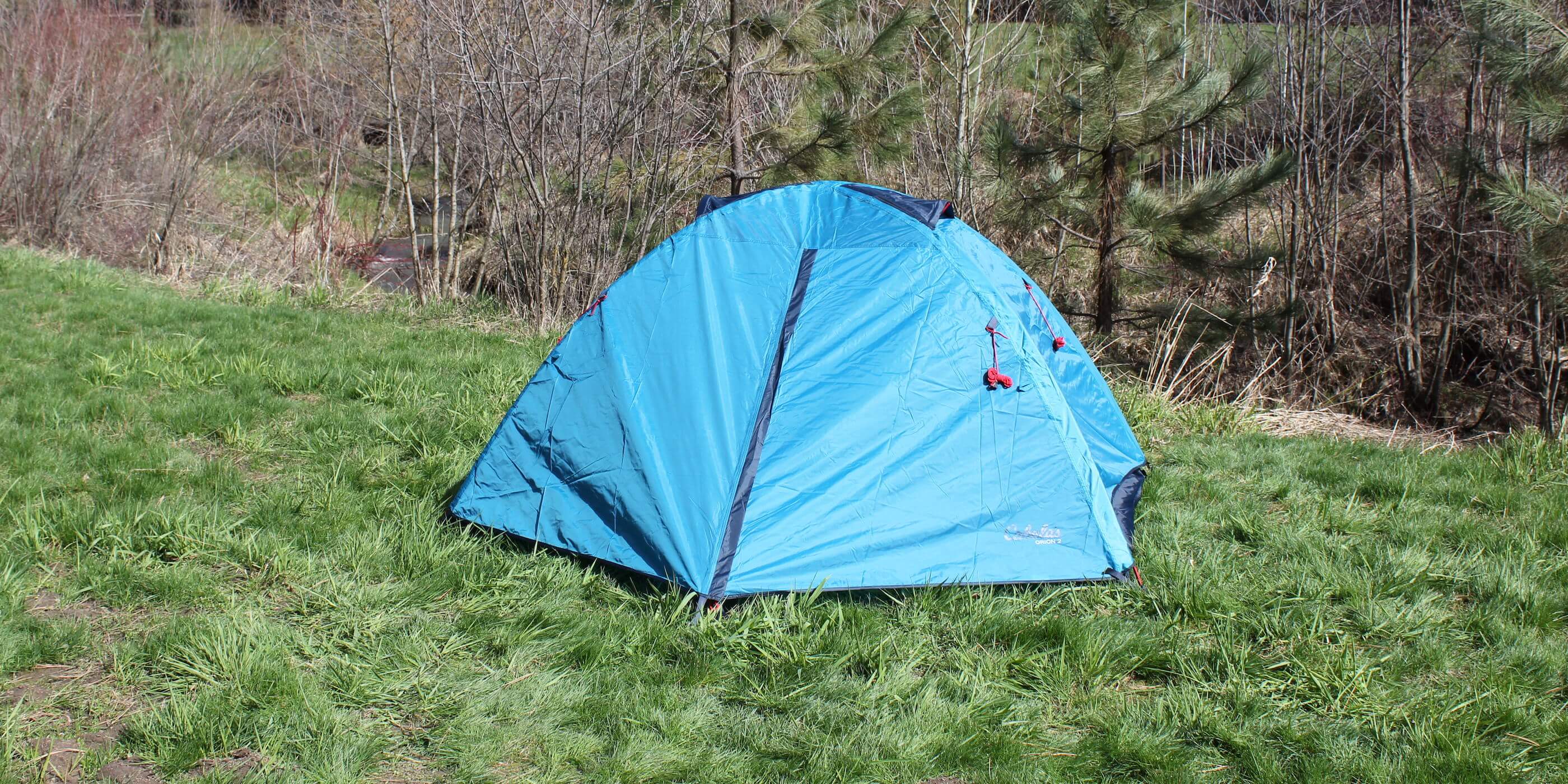 This is an image of the Cabela's Orion 2 Backpacking Tent fully setup.