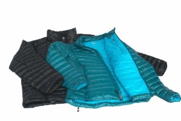 This image shows a men's REI Co-op Magma 850 down jacket next to a women's REI Co-op Magma 850 down jacket.
