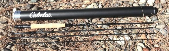 This photo shows the Cabela's Rogue Fly Rod with the included aluminum rod tube.