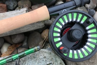This photo shows a close up of the Redington VICE Combo, including the VICE fly fishing rod and i.D reel.