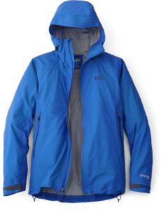 This image shows the men's maritime blue version of the REI Co-op Drypoint GTX jacket.