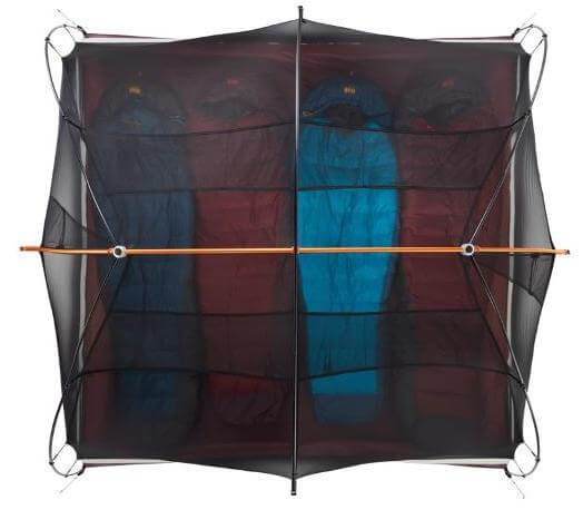 This photo shows the REI Co-op Half Dome 4 Plus Tent from a top view.
