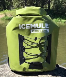 This soft-sided cooler photo shows the ICEMULE Pro soft backpack cooler during the testing and review process.