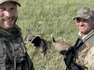 This photo shows the results of a turkey hunt in Nebraska.