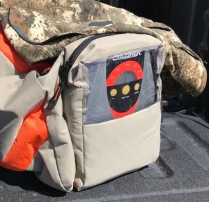 This photo shows the side of the Scent Crusher Ozone Gear Bag.