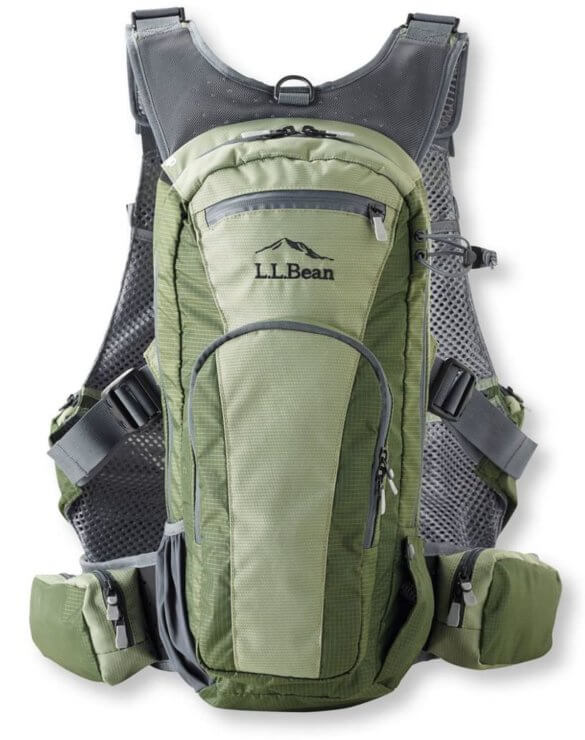 This best fishing backpacks photo shows the L.L.Bean Rapid River Vest Pack for fly fishing.