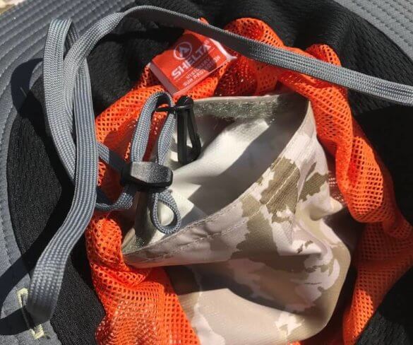 This Shelta Seahawk hat review photo shows the interior stash pocket on the Shelta Seahawk sun hat.