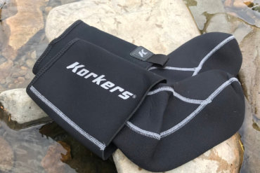 This photo shows the Korkers I-Drain Neoprene Guard Socks.
