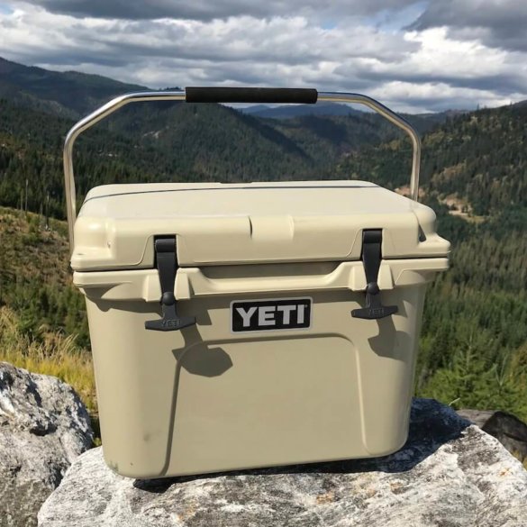 This photo shows the YETI Roadie 20 cooler outside.
