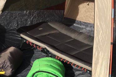 This photo shows the REI Co-op Kingdom Cot 3 camping cot.