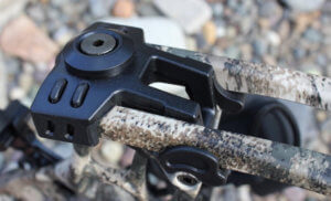 This photo shows a closeup of the limb pockets on the Cabela's Insurgent HC RTH Compound Bow.