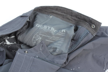 This photo shows the kuhl destroyr pants in a closeup.