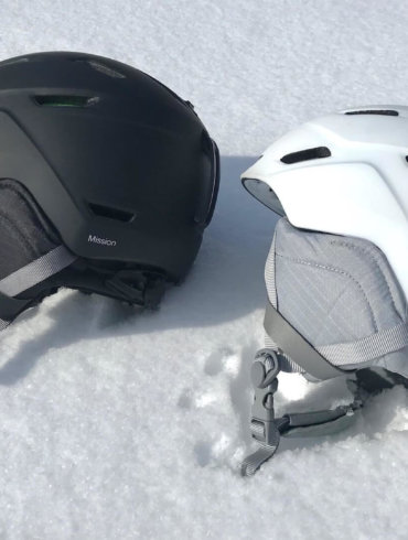 This photo shows the Smith Mission and Mirage Snow Helmets for skiing and snowboarding.