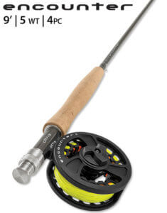 This best fly fishing combo review photo shows the Orvis Encounter fly fishing kit.