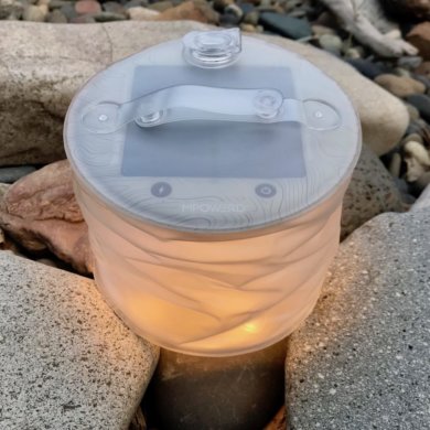 This photo shows the MPOWERD Luci Pro Series lantern on outside.