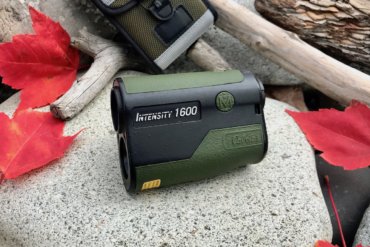 This photo shows the Cabela's Intensity 1600 Laser Rangefinder with its included carry case.