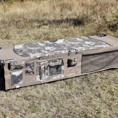This photo shows the Cabela's O2 Octane Camp Cot with Organizer.
