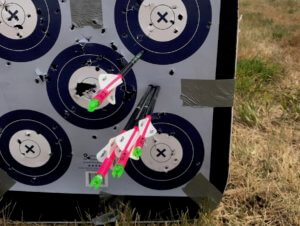 This photo shows arrows stuck in a target.