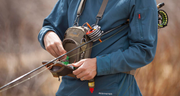 This fly fishing gift photo shows the Fishpond San Juan Vertical Chest Pack.