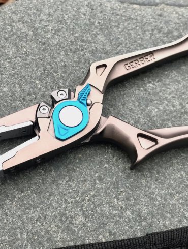 This photo shows the Gerber Magniplier - Salt fishing pliers.