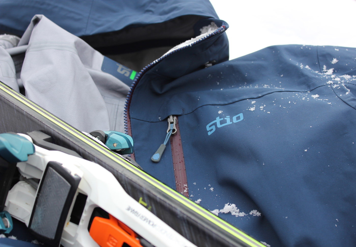 This photo shows the Stio Environ Jacket shell for skiing and snowboarding.