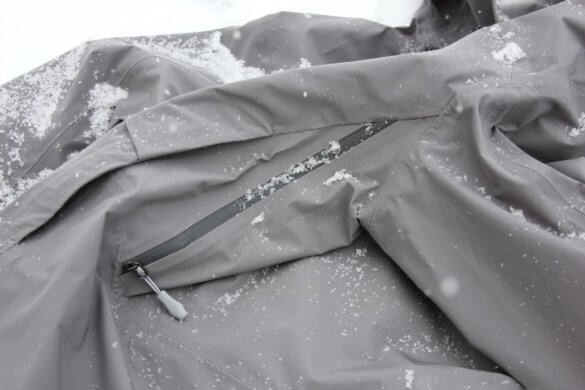 This photo shows the core vents on the Stio Raymer jacket.