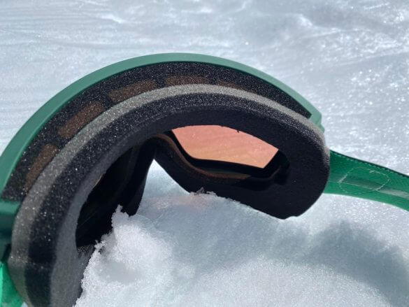 This photo shows the foam on the SPY Legacy Snow Goggle.