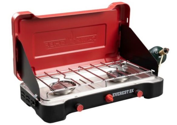 This best camping stove product photo shows the Camp Chef Everest 2X 2-Burner Camping Stove.