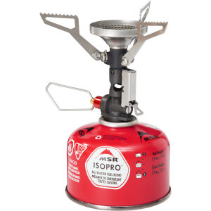 This photo shows the MSR PocketRocket 2 Deluxe ultralight stove.