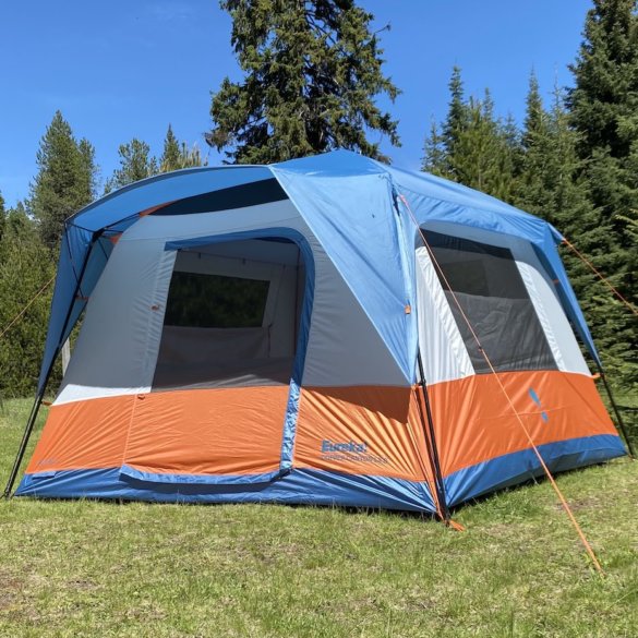This review photo shows the Eureka! Copper Canyon LX 6 Tent set up outside for camping.