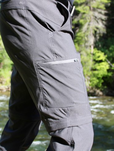 This photo shows the author wearing and testing the Stio Coburn XT Convertible Pants.