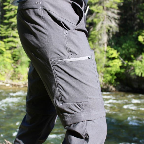 This photo shows the author wearing and testing the Stio Coburn XT Convertible Pants.