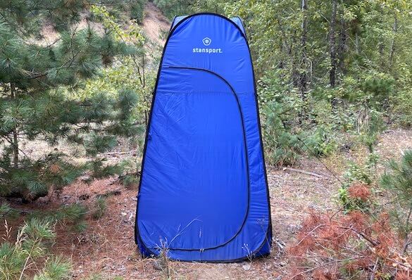 This camping gift photo shows the Stansport Pop-up Privacy Shelter.