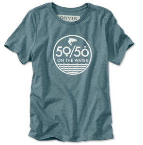 This photo shows the Orvis 50/50 On the Water T-shirt for women fly fishers.