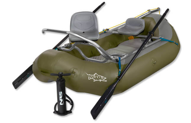 This photo shows the Orvis X NRS Hookjaw Raft Package for fly fishing.