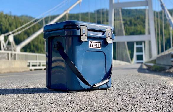 This photo shows the YETI Roadie 24 hard-sided cooler.