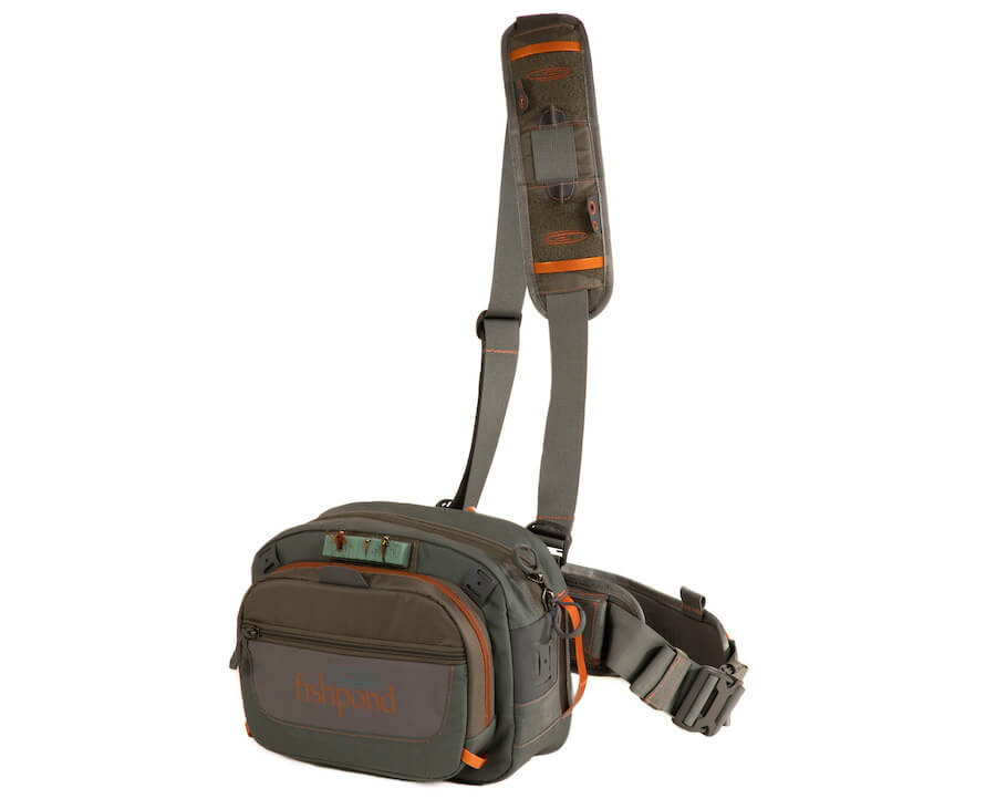 This photo shows the Fishpond Switchback Pro Wading Belt System fly fishing hip pack.