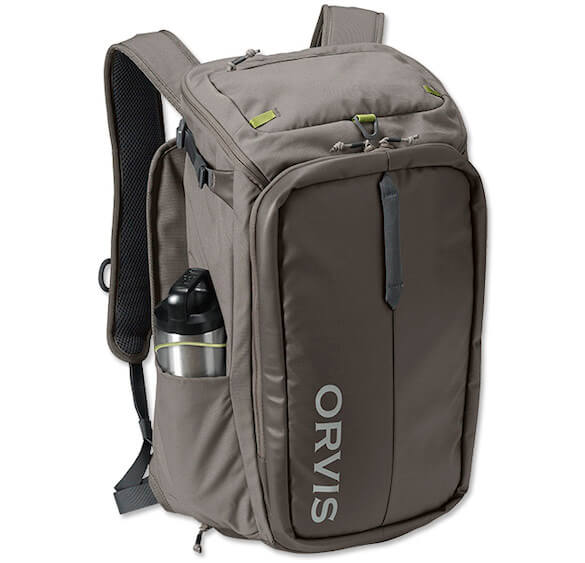 This best fishing backpack photo shows the Orvis Bug Out Backpack.