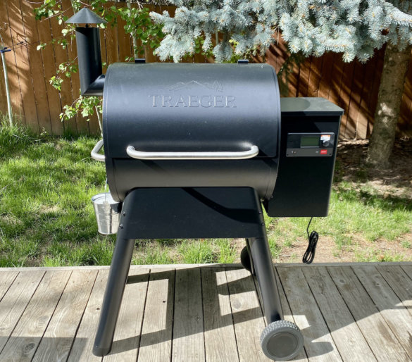 This photo shows a complete assembled Traeger Pro 575 Pellet Grill.