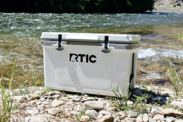 This photo shows the RTIC Ultra-Light Cooler with the lid shut.