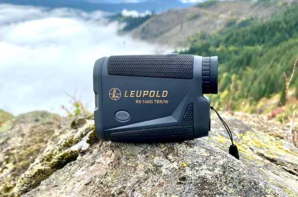 This photo shows the Leupold RX-1400i TBR/W Rangefinder outside during a hunting trip for testing the rangefinder.