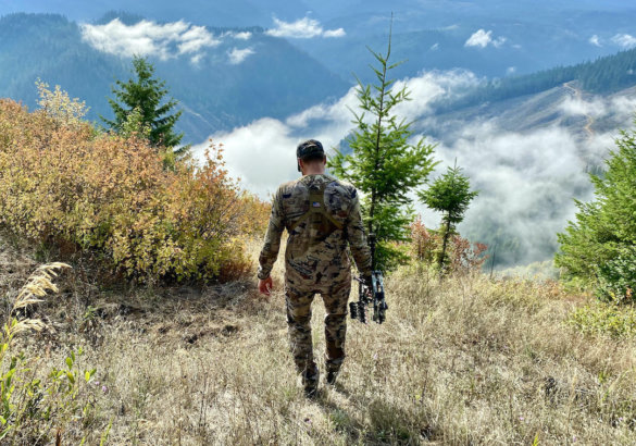 This hunting gift idea photo shows a hunter wearing Under Armour camo hunting clothing.