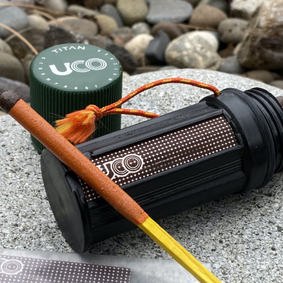 This camping stocking stuffer gift photo shows a waterproof match kit.