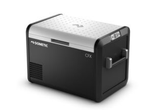 This camping gear gift idea photo shows the Dometic CFX3 electric cooler.