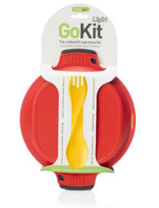 This camping gear stocking stuffer gift shows the humangear GoKit Light 5-piece mess kit.