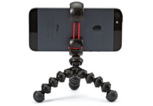 This photo shows the Joby GorillaPod Mobile Mini smartphone tripod gift idea.