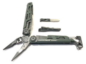 This outdoor lover gift idea shows the Leather Signal Multi-Tool.