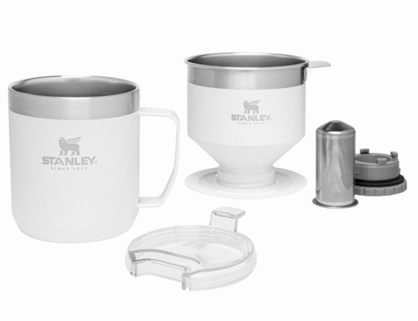 This photo shows the Stanley Perfect Brew Pour Over Set in the Polar White color option.